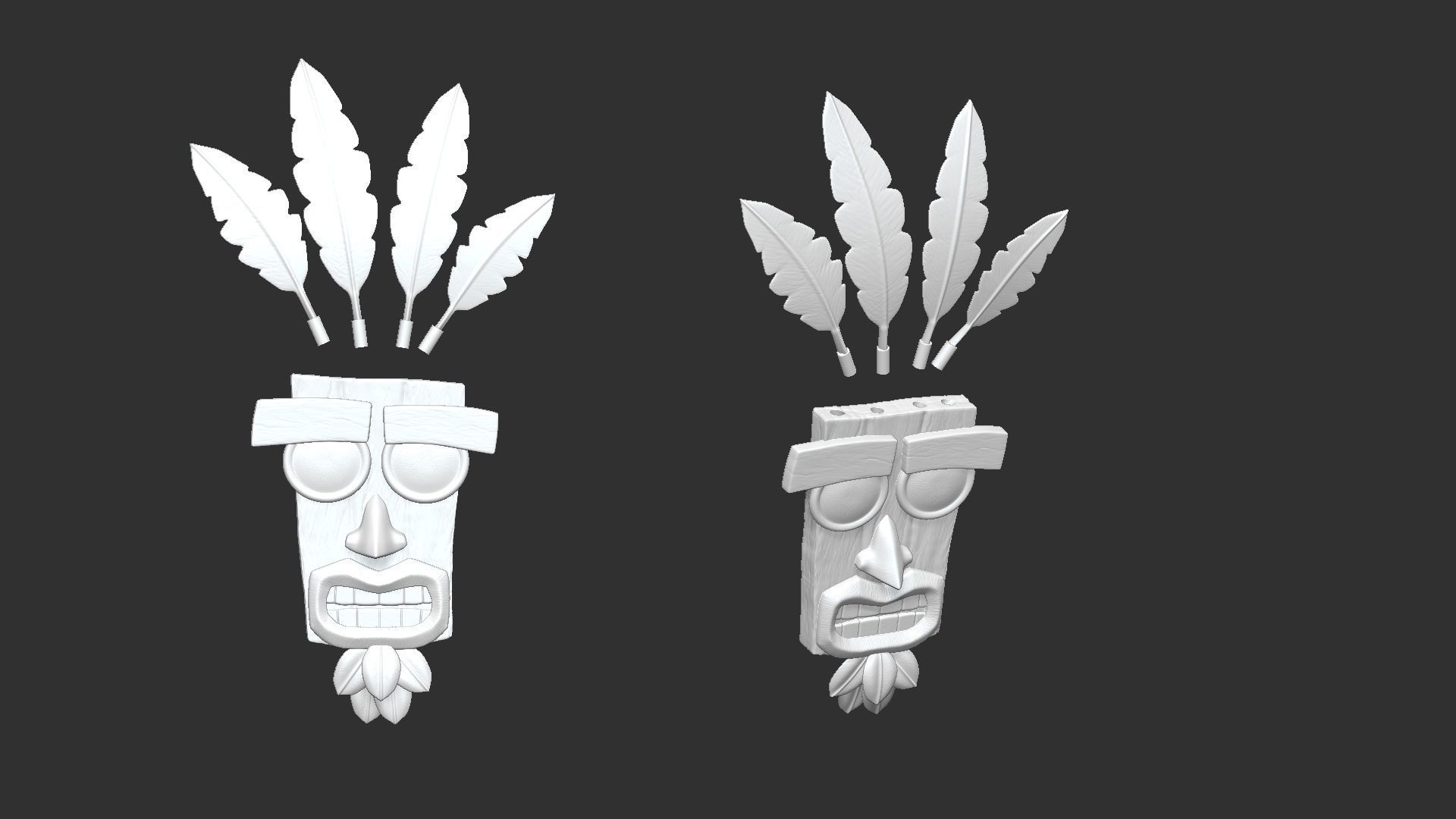 Crash Bandicoot - Aku Aku Mask - CGI and Printable Low-poly 3D model_17
