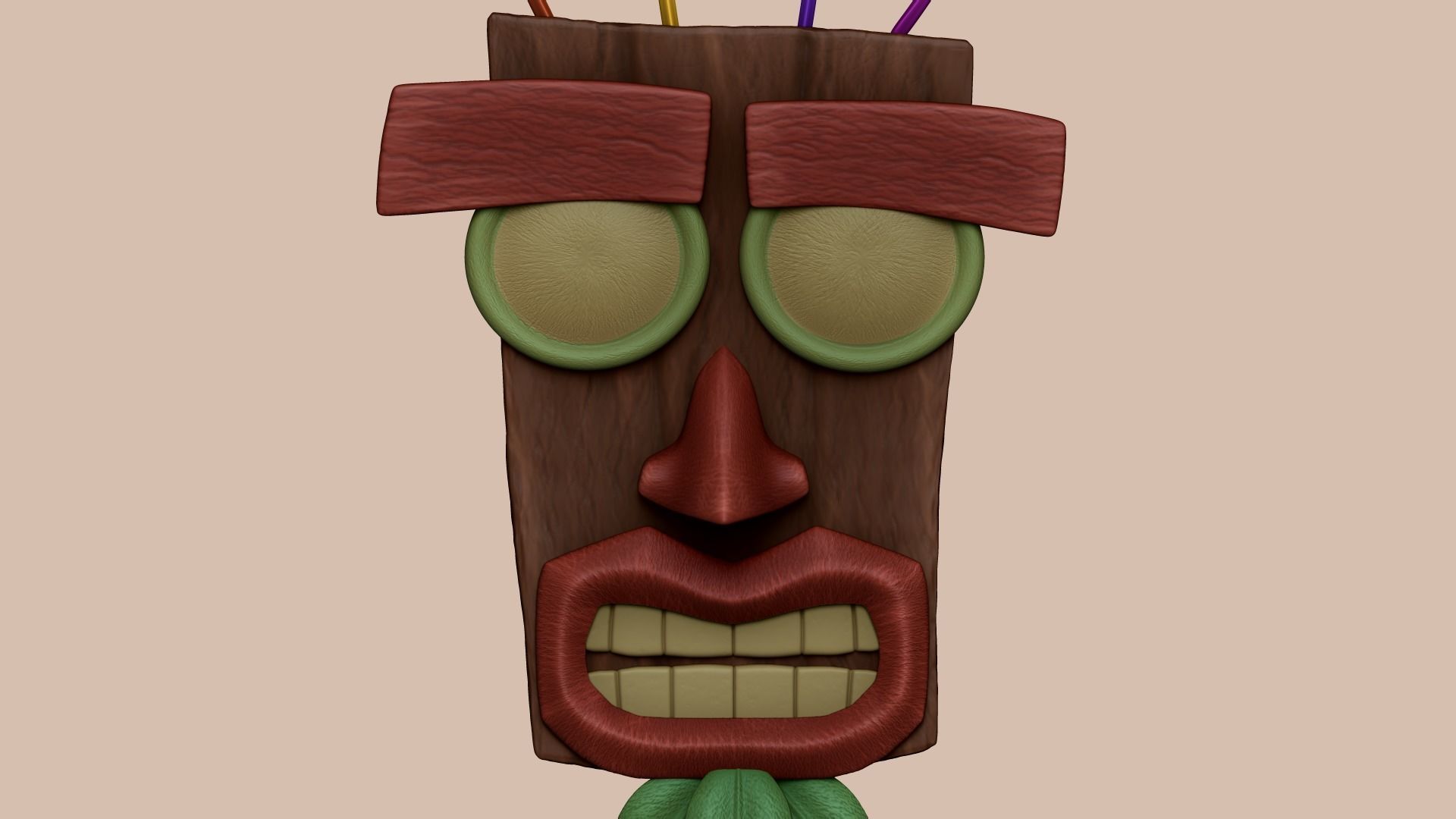 Crash Bandicoot - Aku Aku Mask - CGI and Printable Low-poly 3D model_5