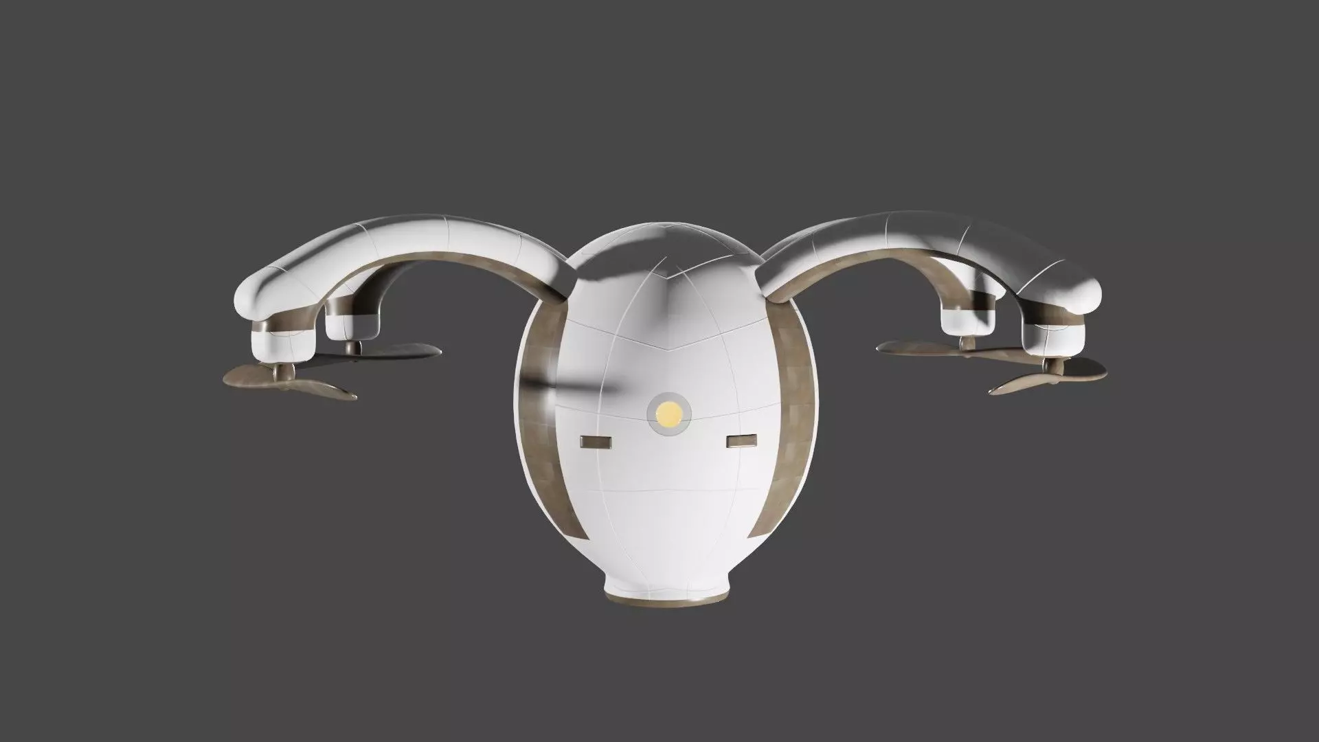 drone vase with two metal handles 3D model_0