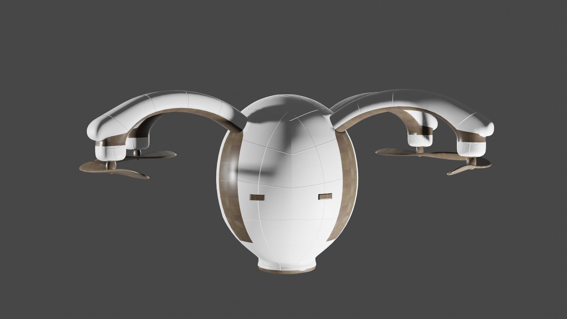 drone vase with two metal handles 3D model_3