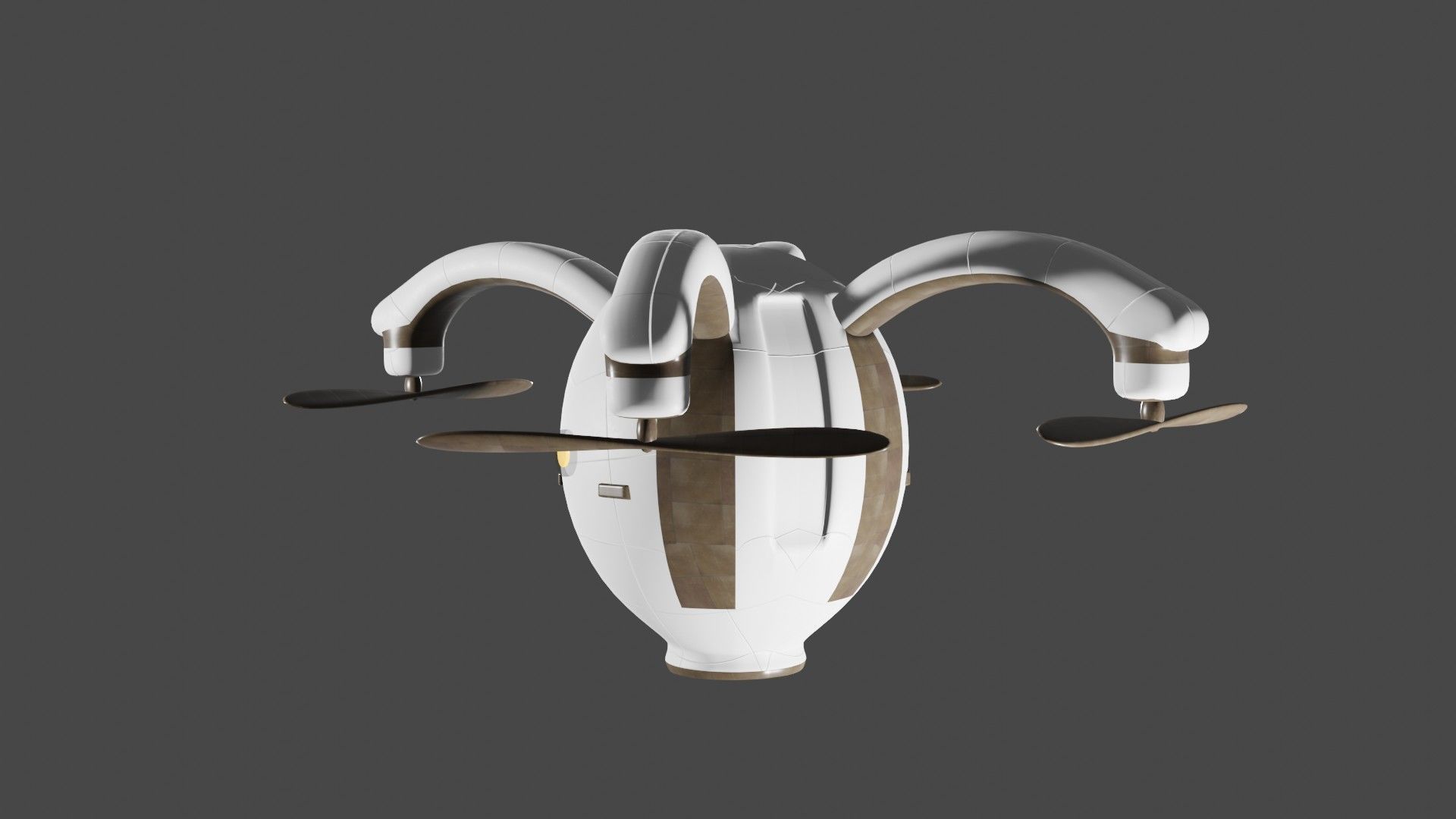 drone vase with two metal handles 3D model_1