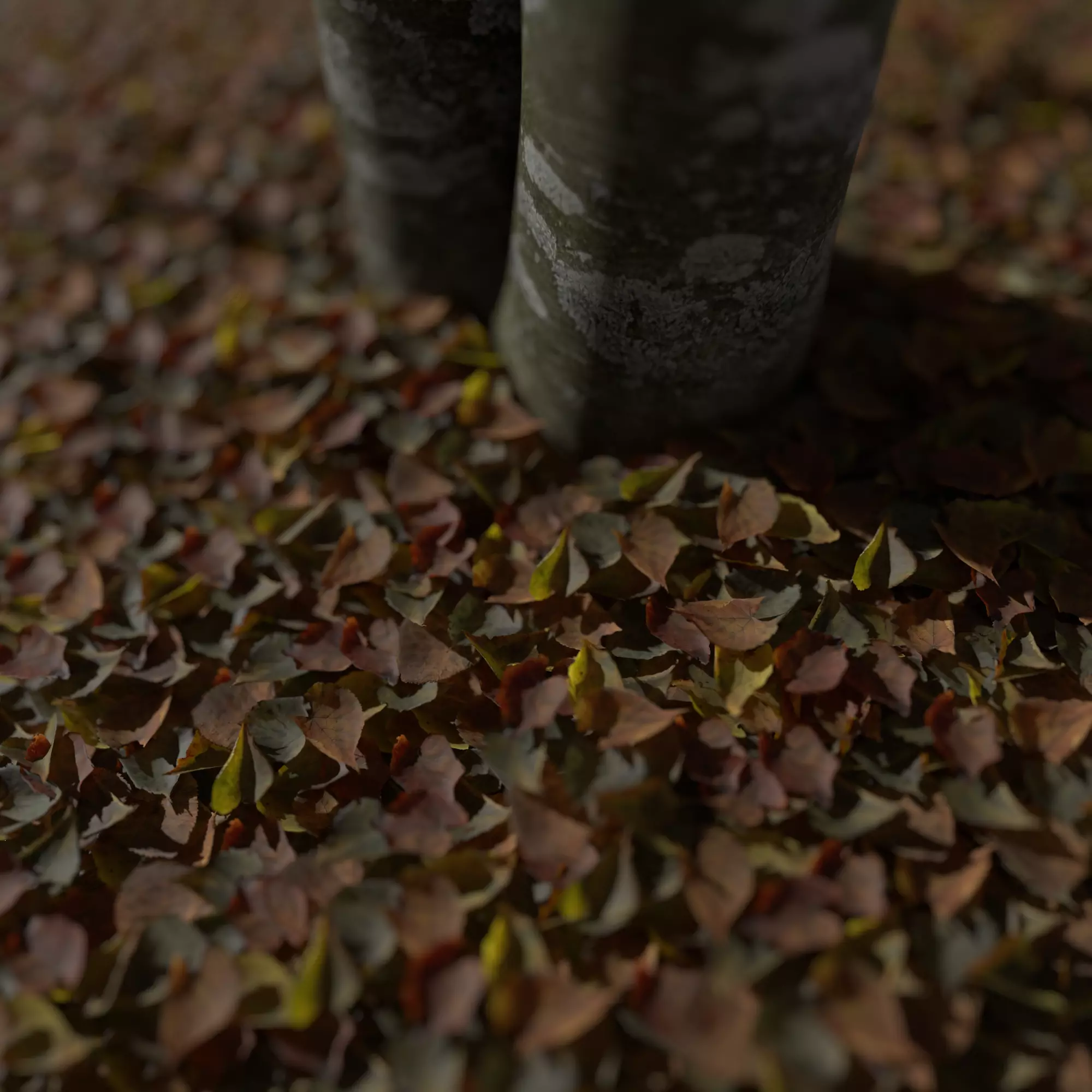 Dry Linden Leaves Pack Low-poly 3D model_0