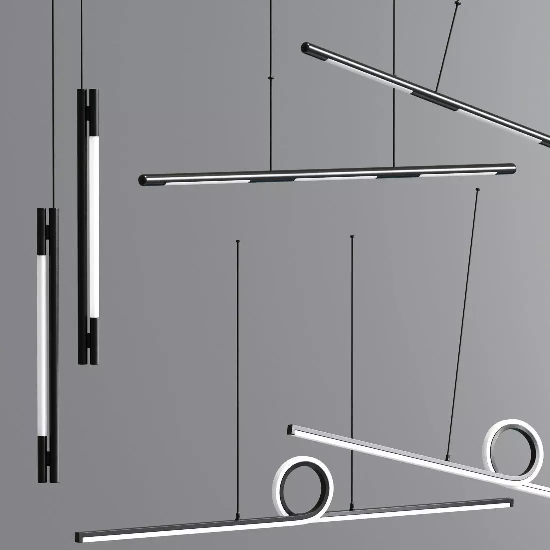Counterpoint Led Linear Pendant Collection 3D model_0