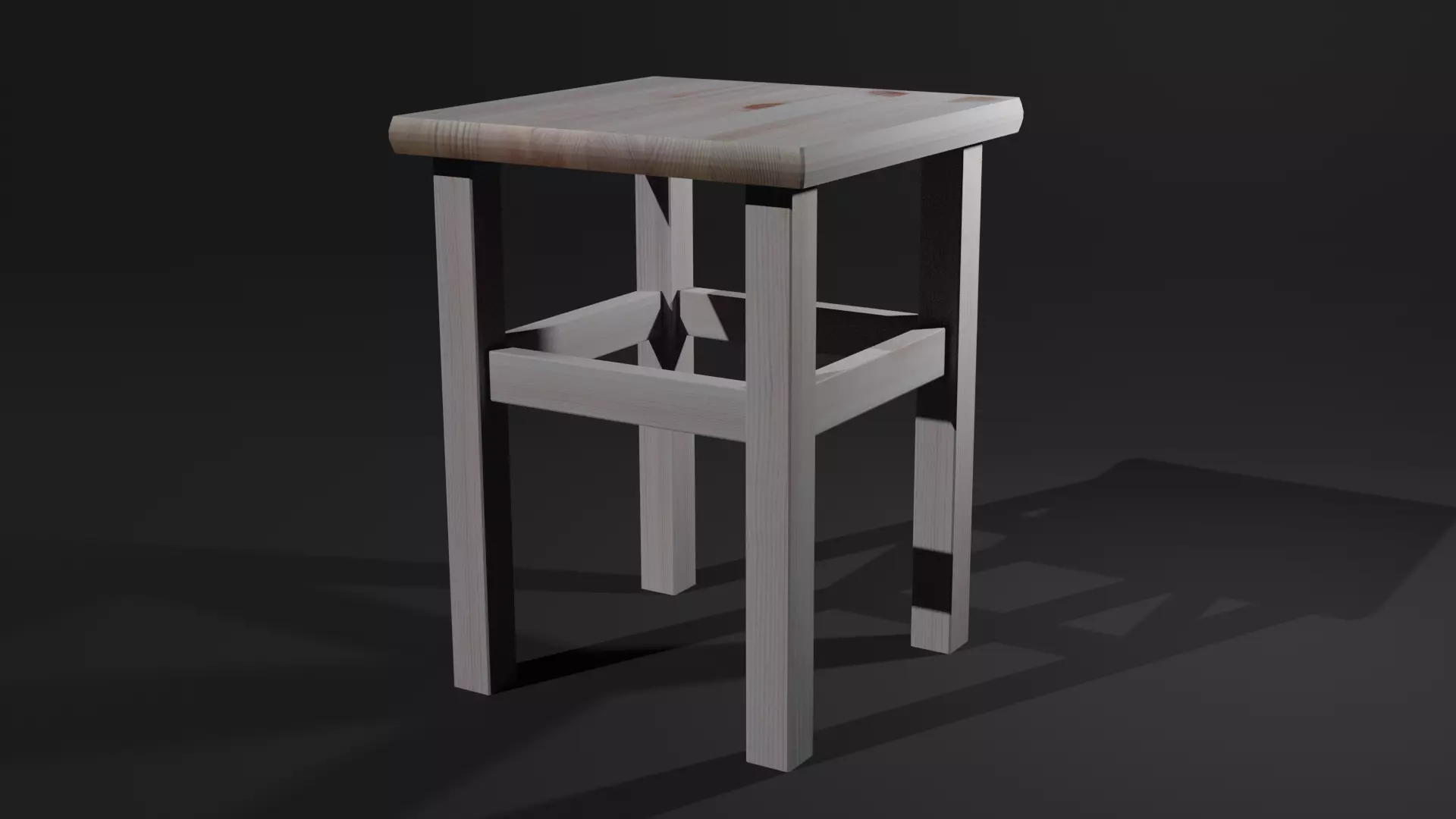 Chair stool Low-poly 3D model_0