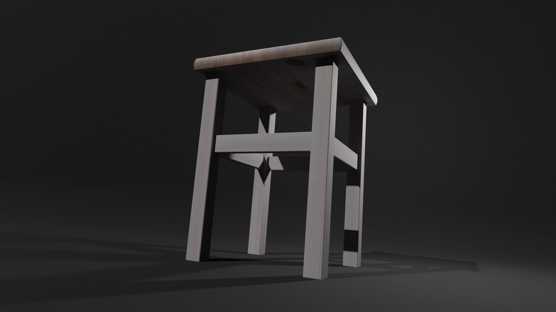 Chair stool Low-poly 3D model_1