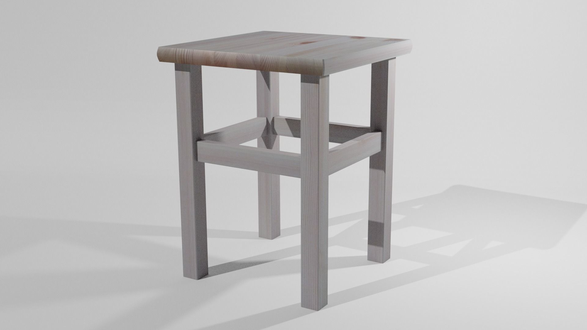 Chair stool Low-poly 3D model_5