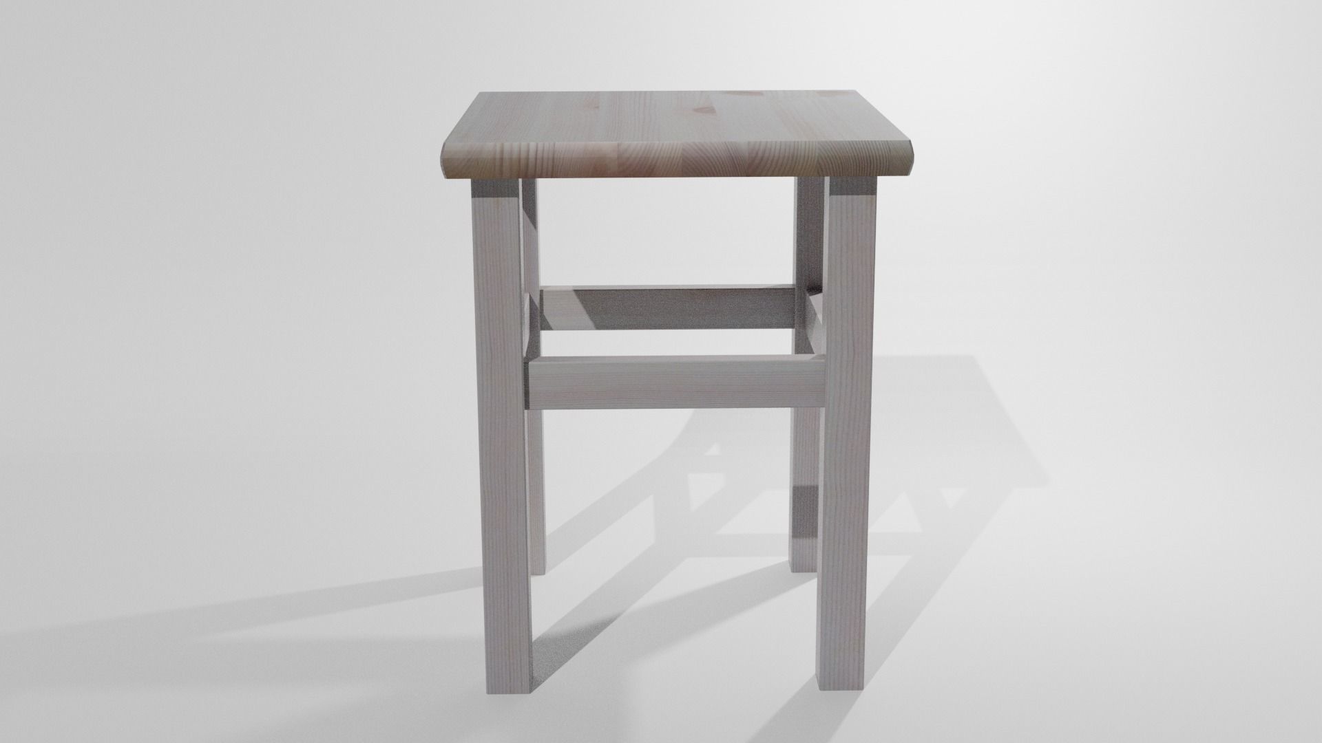 Chair stool Low-poly 3D model_3