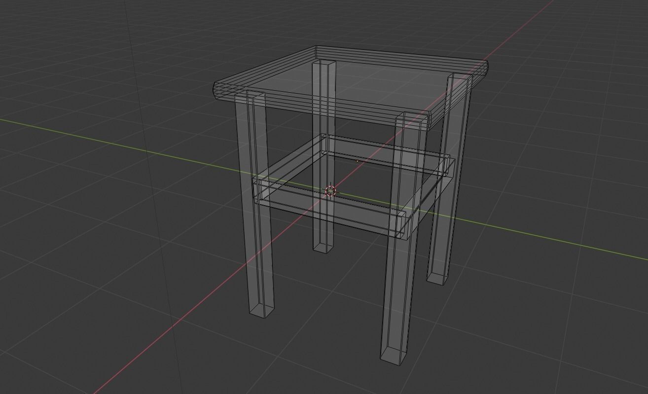 Chair stool Low-poly 3D model_7