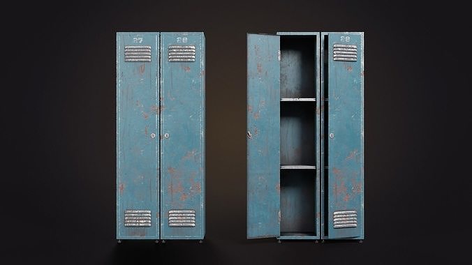 Metal loot box Low-poly 3D model