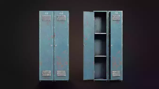 Metal loot box Low-poly 3D model