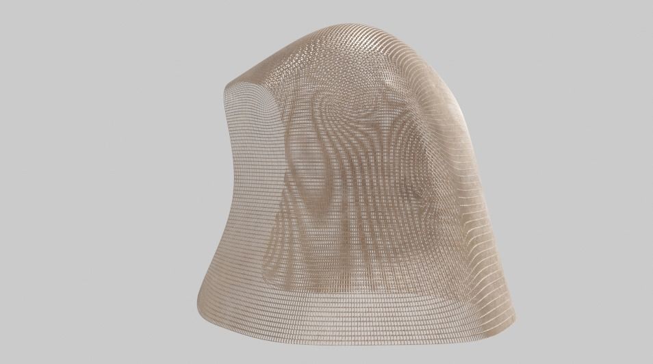 Helmet mesh cloak 3D model_4