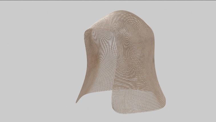 Helmet mesh cloak 3D model_6