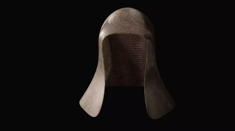 Helmet mesh cloak 3D model_0