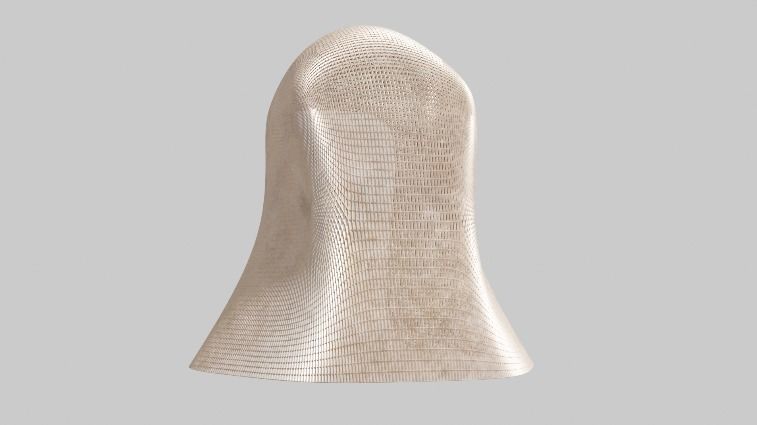 Helmet mesh cloak 3D model_5