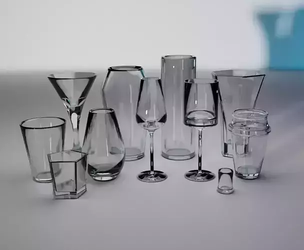 Glass collection hexagonal vase