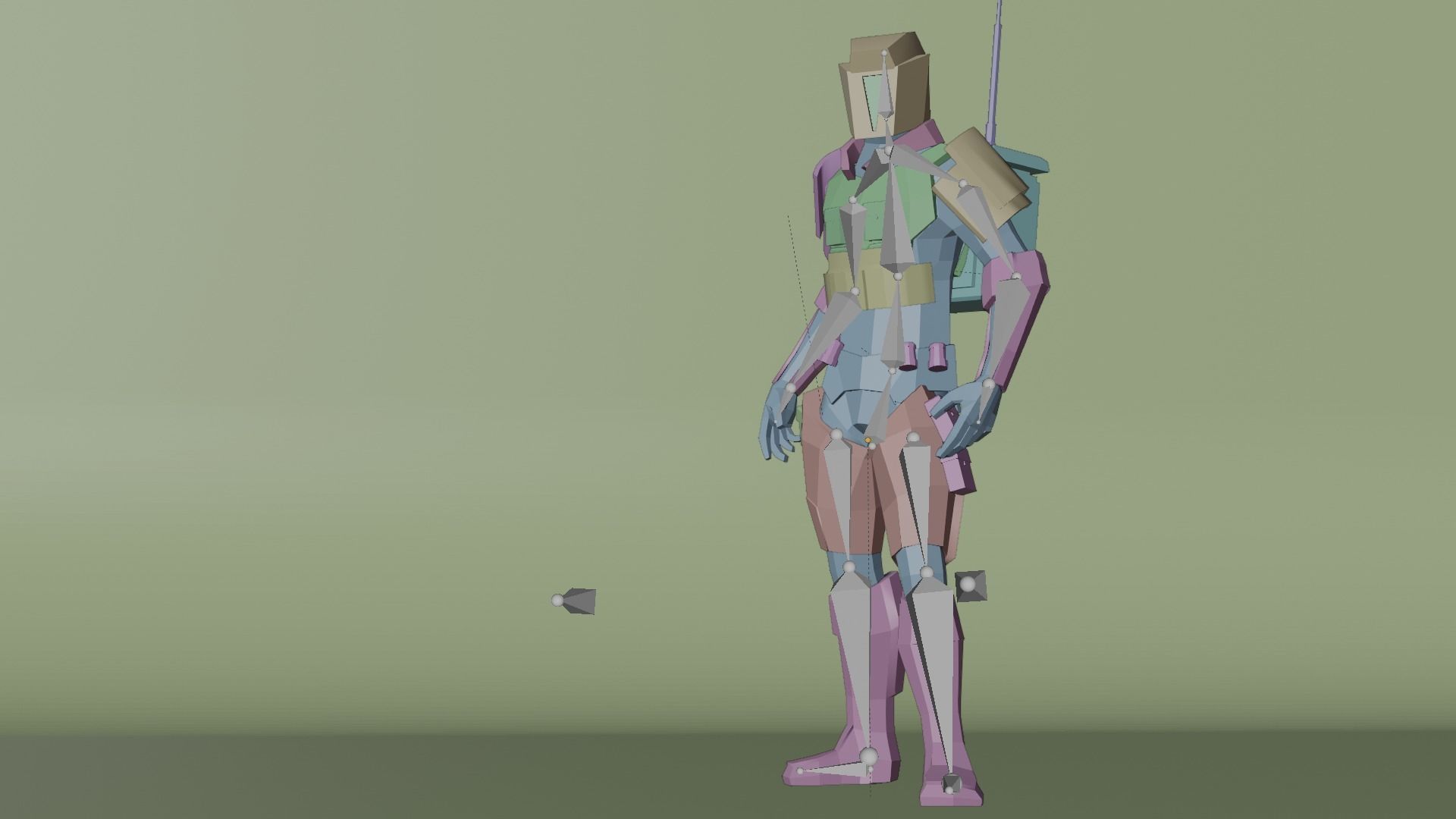 Low poly military robot Free low-poly 3D model_4