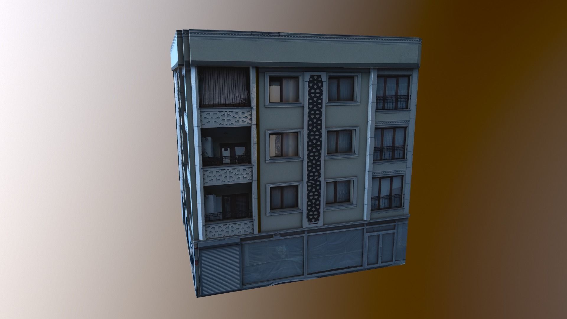 Architectural Building-7 Low-poly 3D model_6