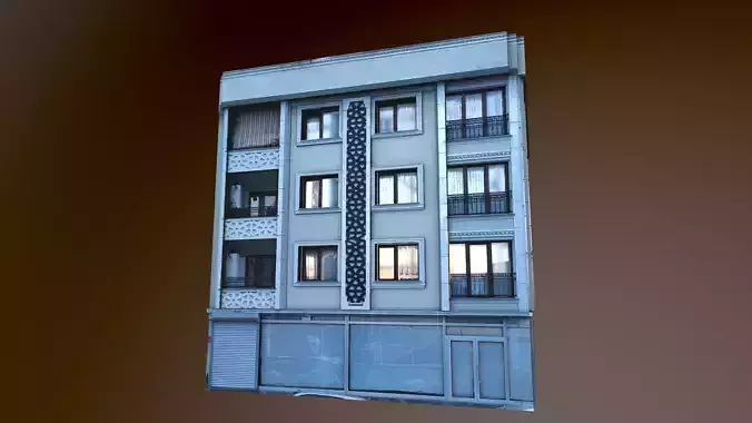 Architectural Building-7 Low-poly 3D model