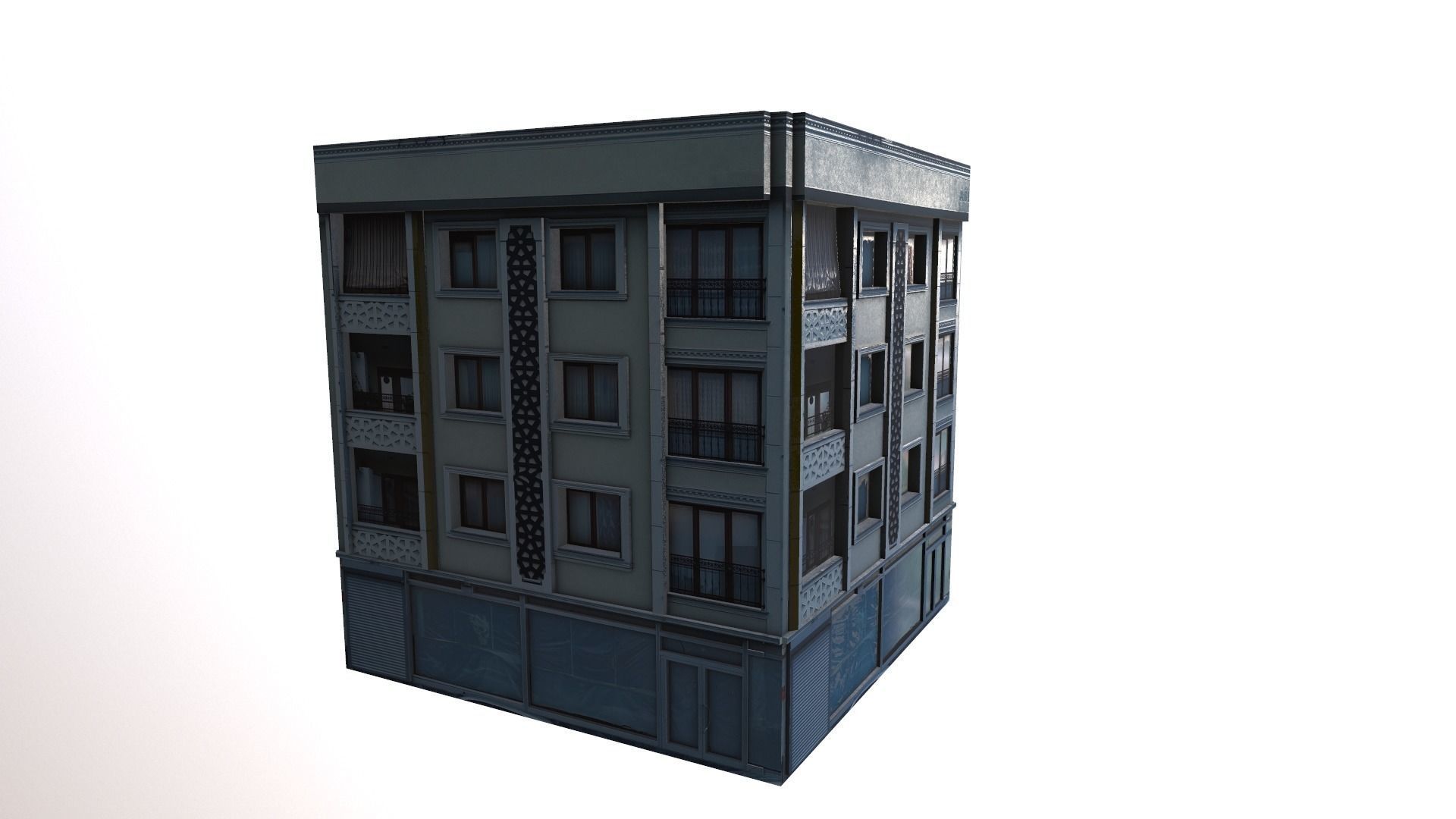 Architectural Building-7 Low-poly 3D model_10