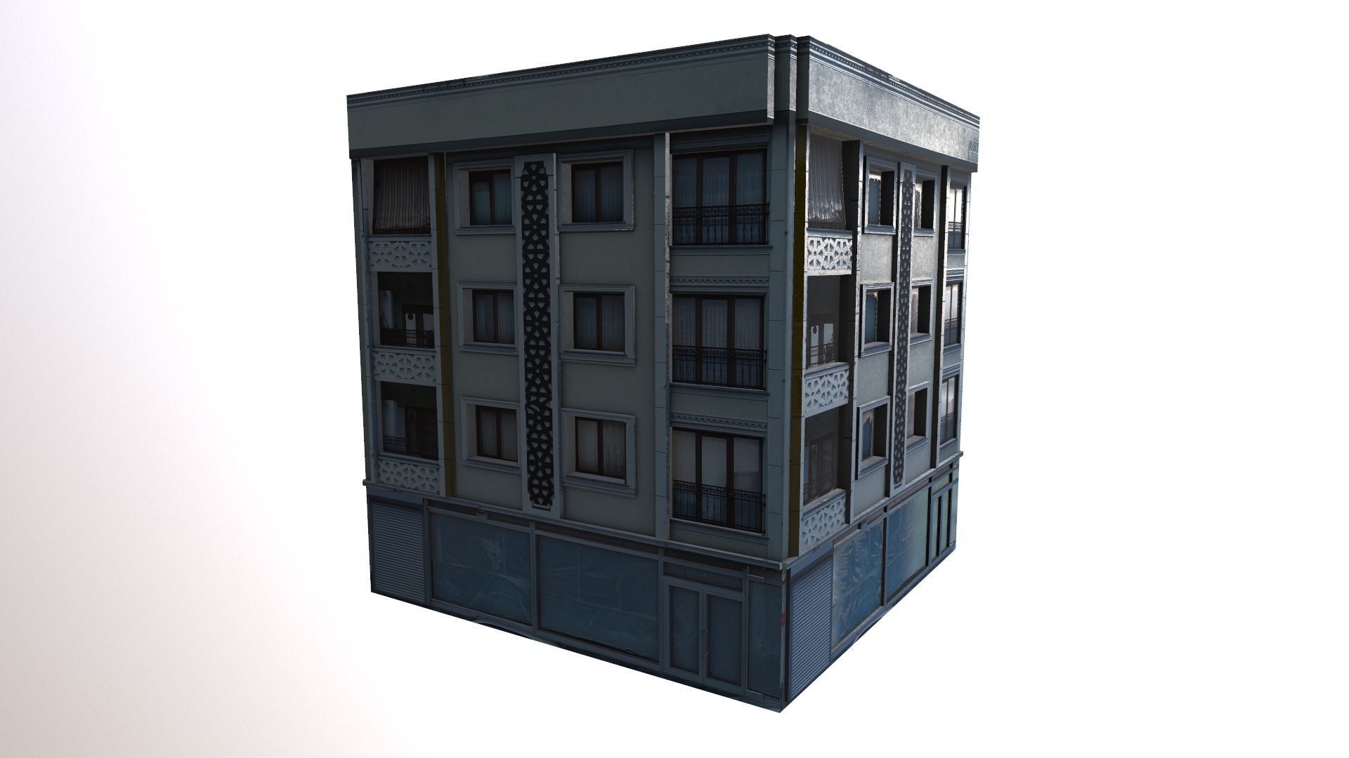 Architectural Building-7 Low-poly 3D model_7