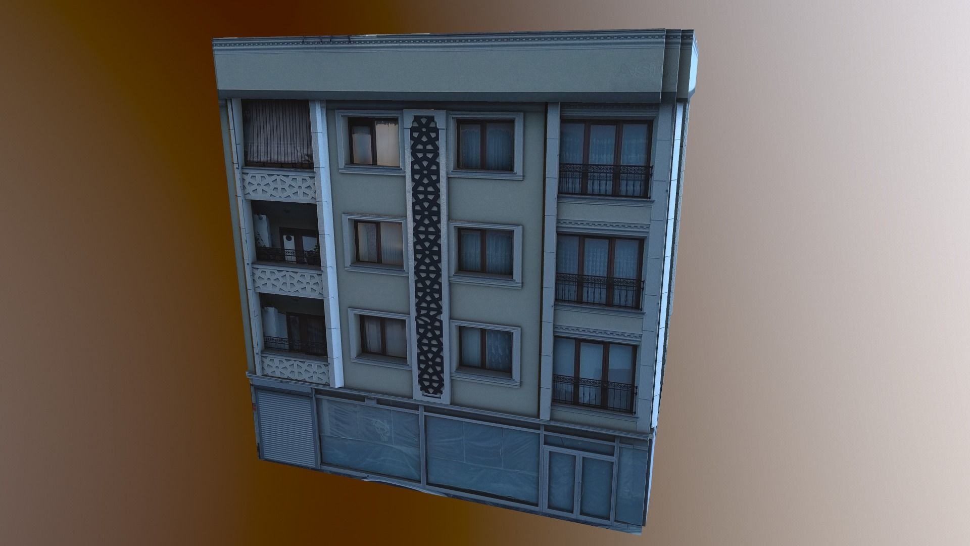 Architectural Building-7 Low-poly 3D model_13