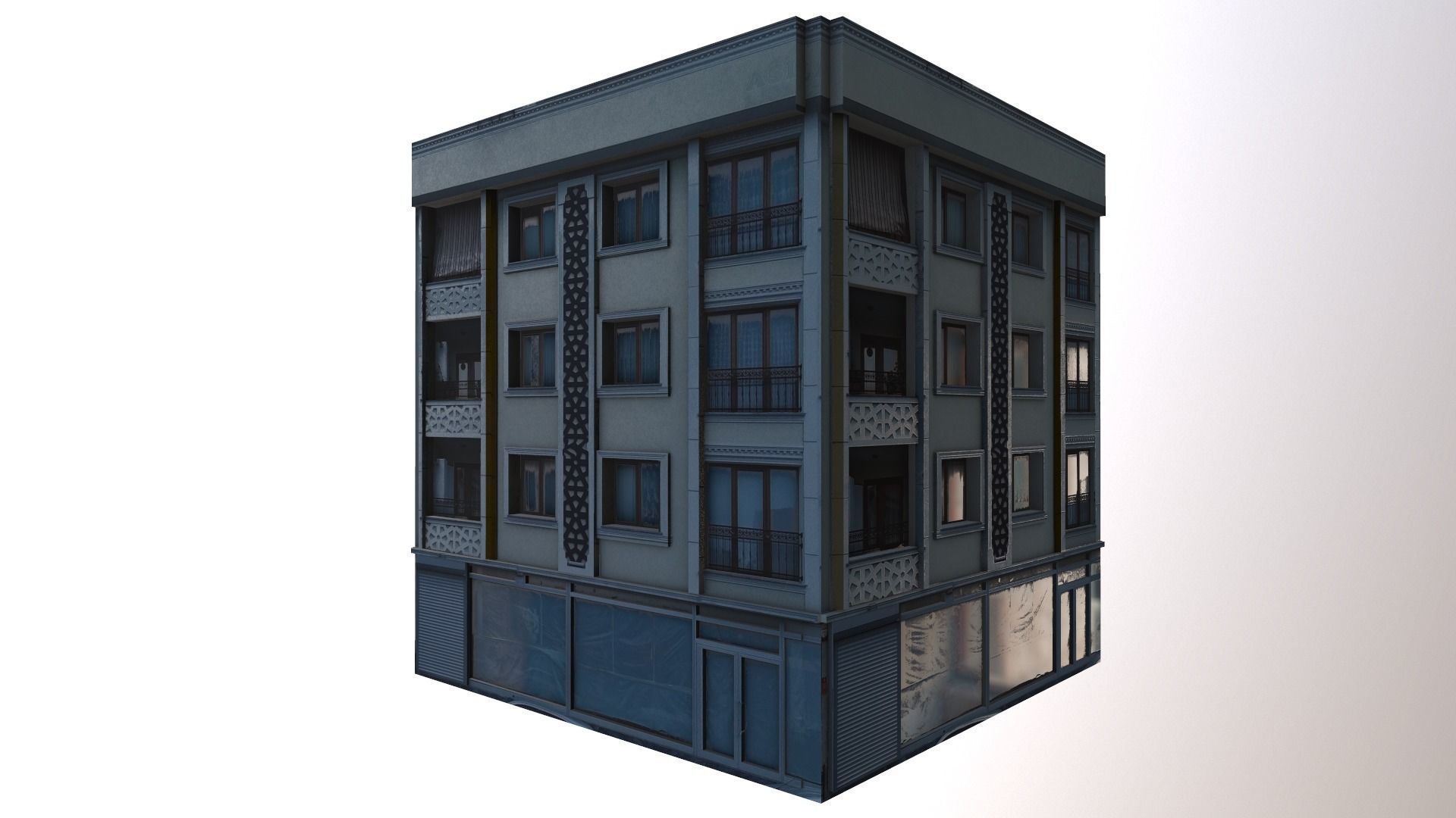 Architectural Building-7 Low-poly 3D model_14
