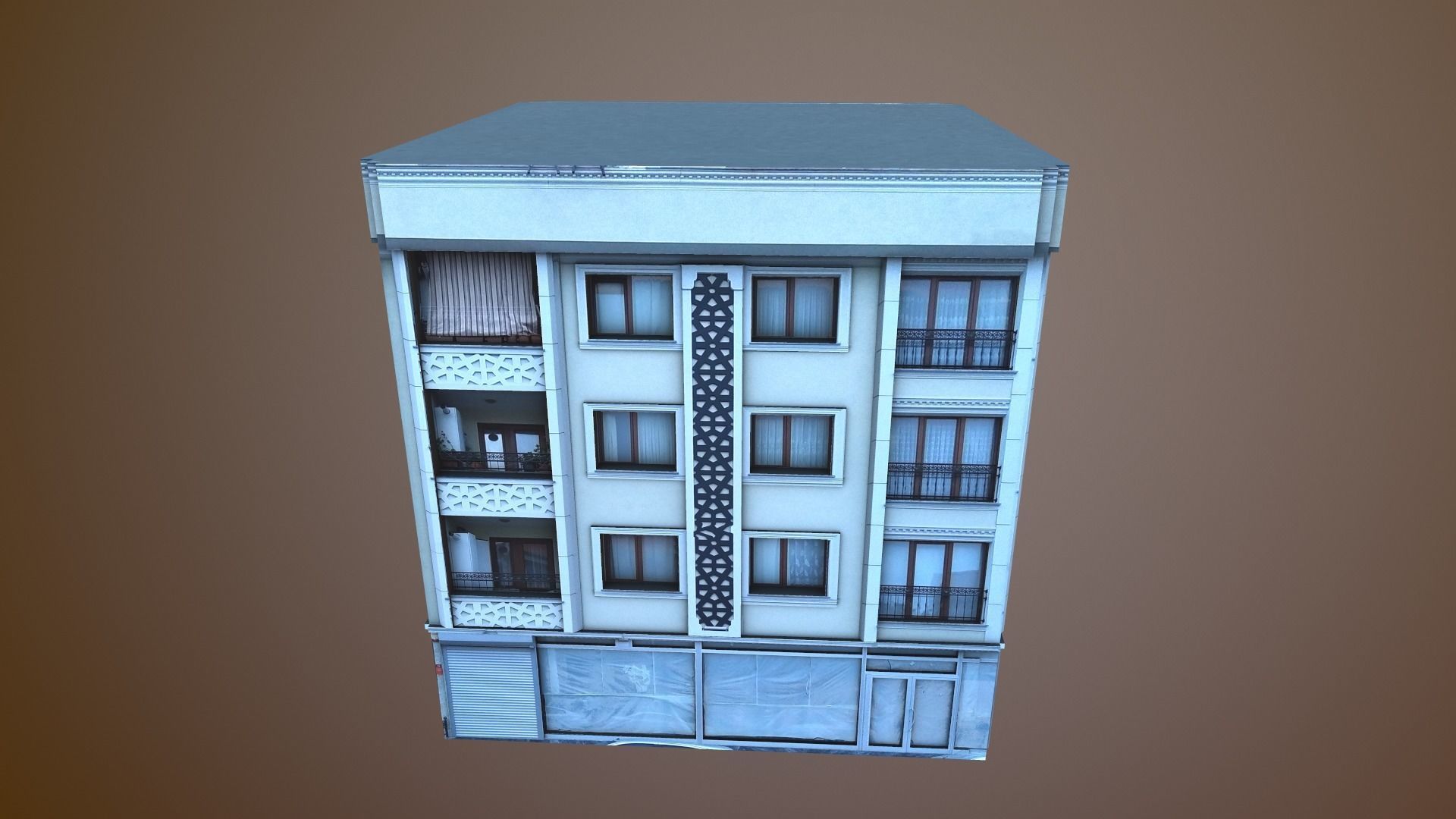 Architectural Building-7 Low-poly 3D model_12