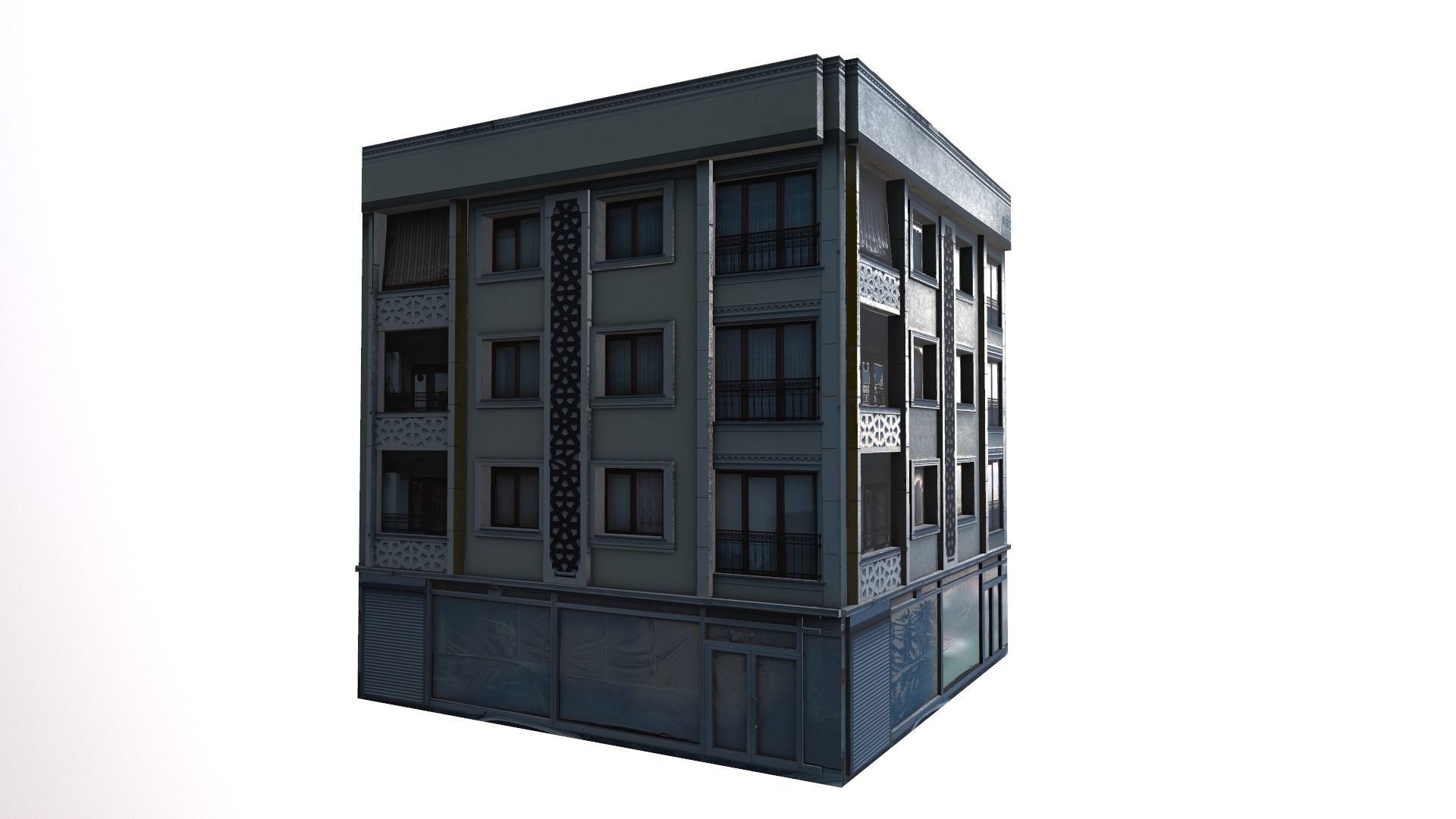 Architectural Building-7 Low-poly 3D model_8