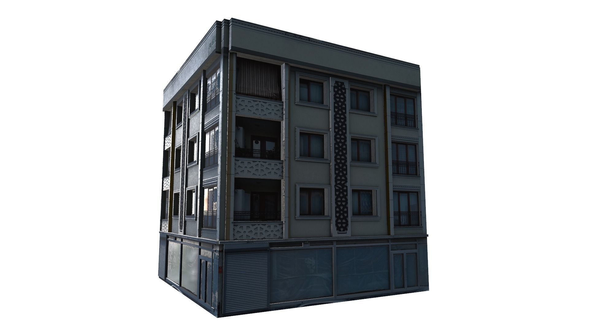 Architectural Building-7 Low-poly 3D model_9