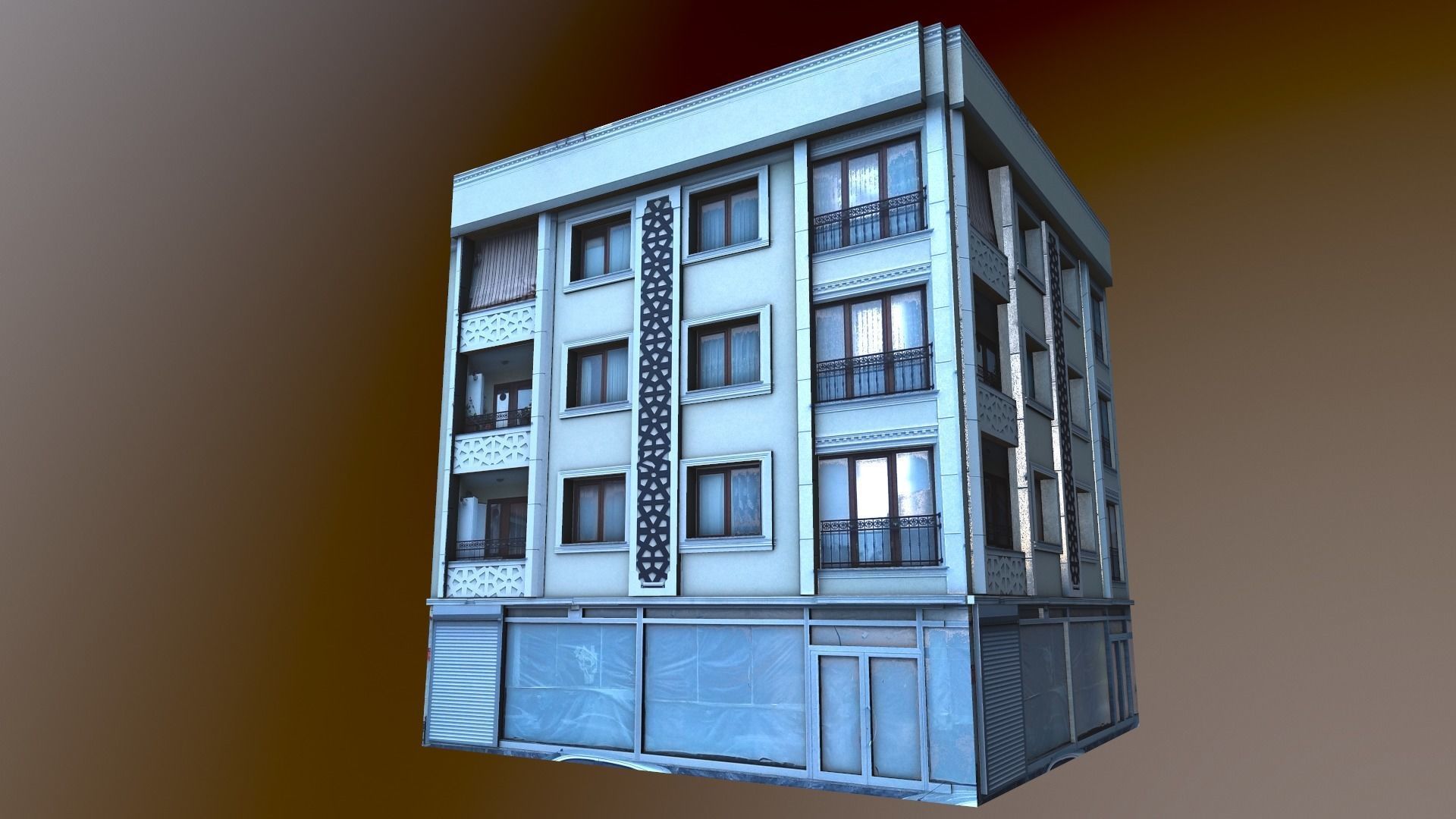 Architectural Building-7 Low-poly 3D model_18