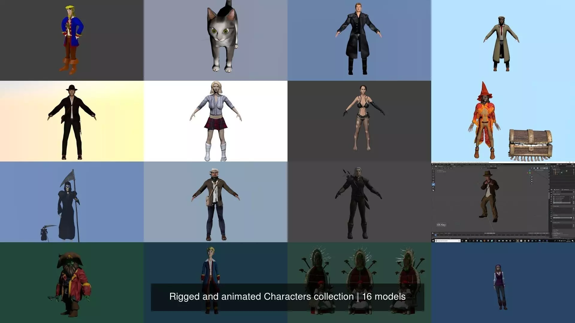 Rigged and animated Characters collection _0