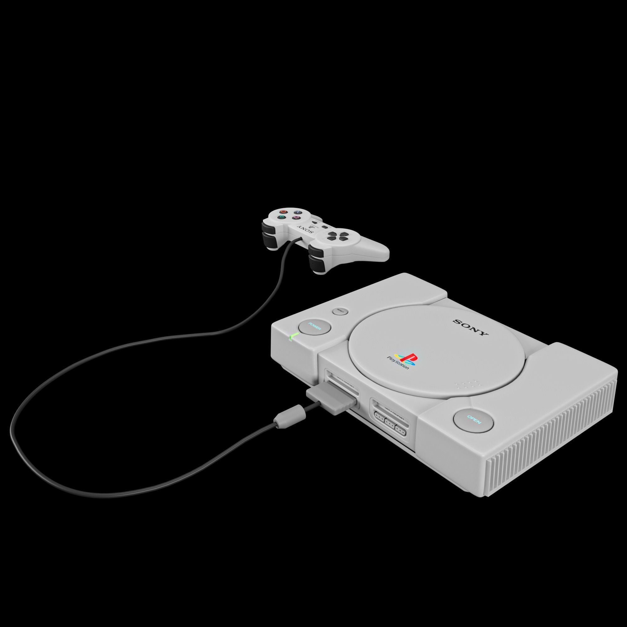 SONY Playstation 1 Console  3D model_1