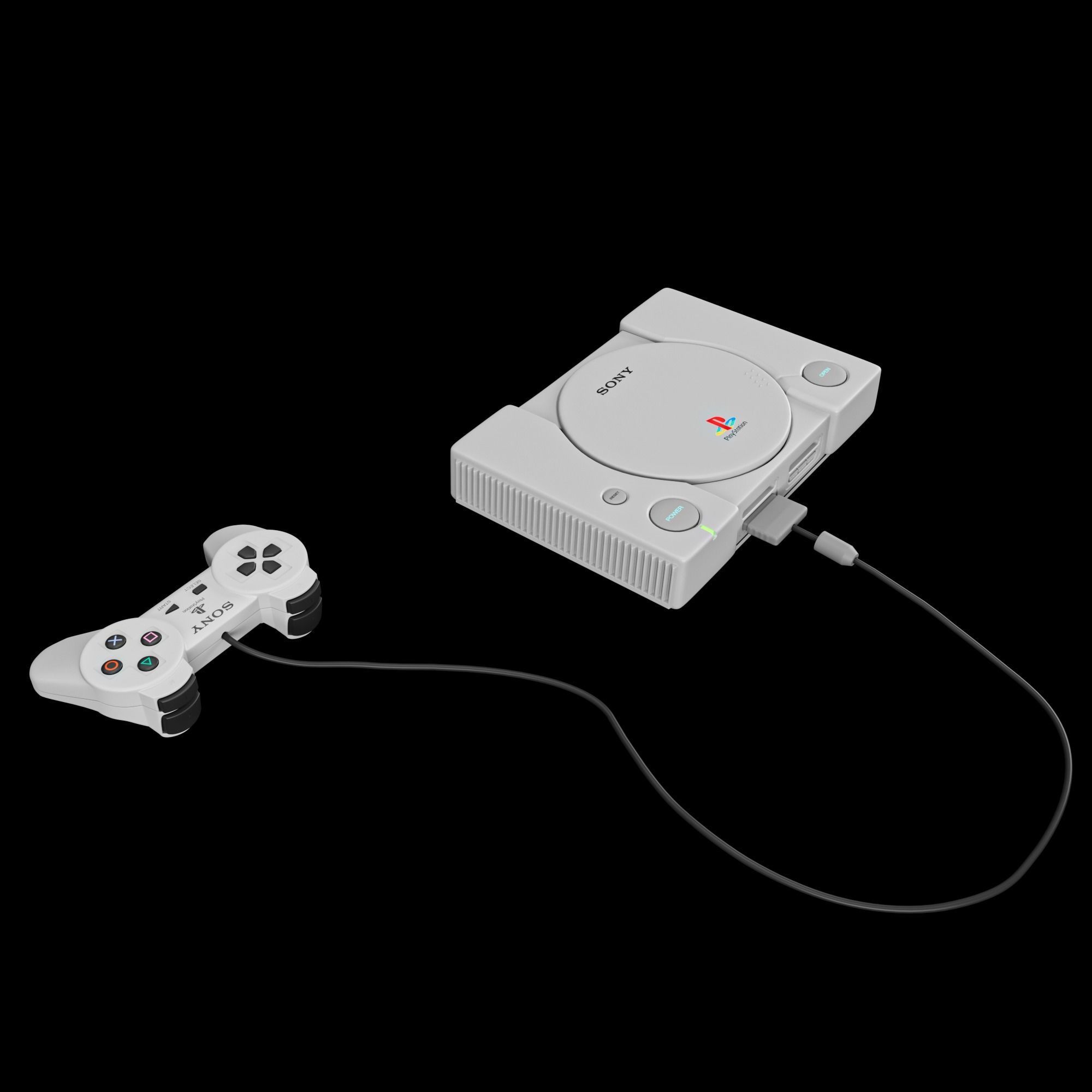 SONY Playstation 1 Console  3D model_2