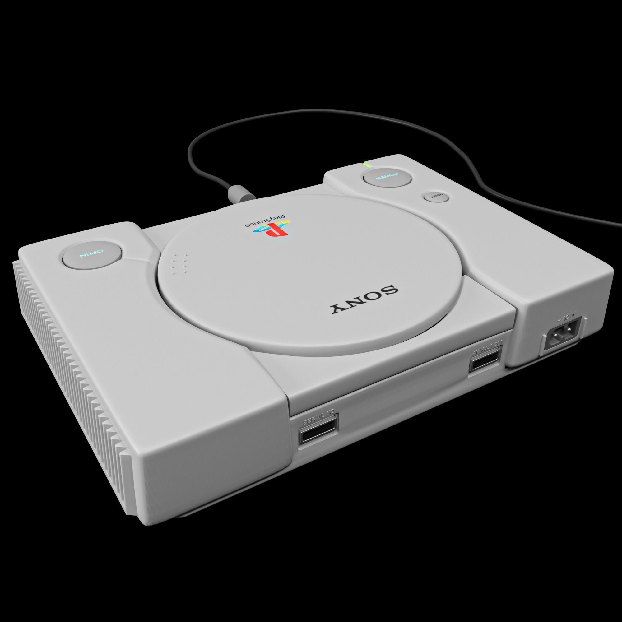 SONY Playstation 1 Console  3D model_4
