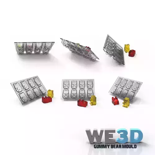 Gummy Teddy Bear - Jelly Sweet Mold Mould - 3D Print 3D print model