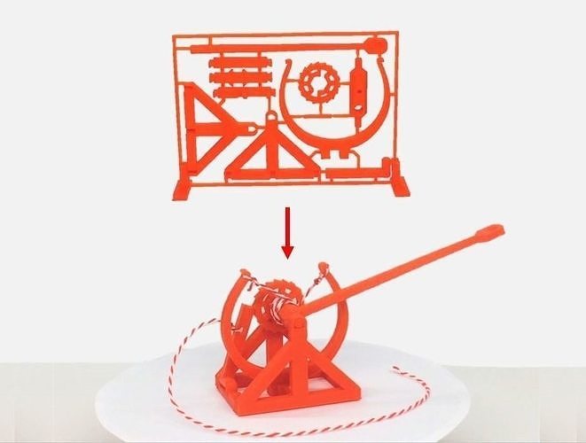 3D-printable Davinci catapult gift card 3D print model