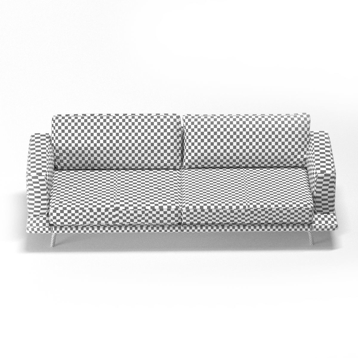 Couch seater sofa leather with wooden legs 3D model_3