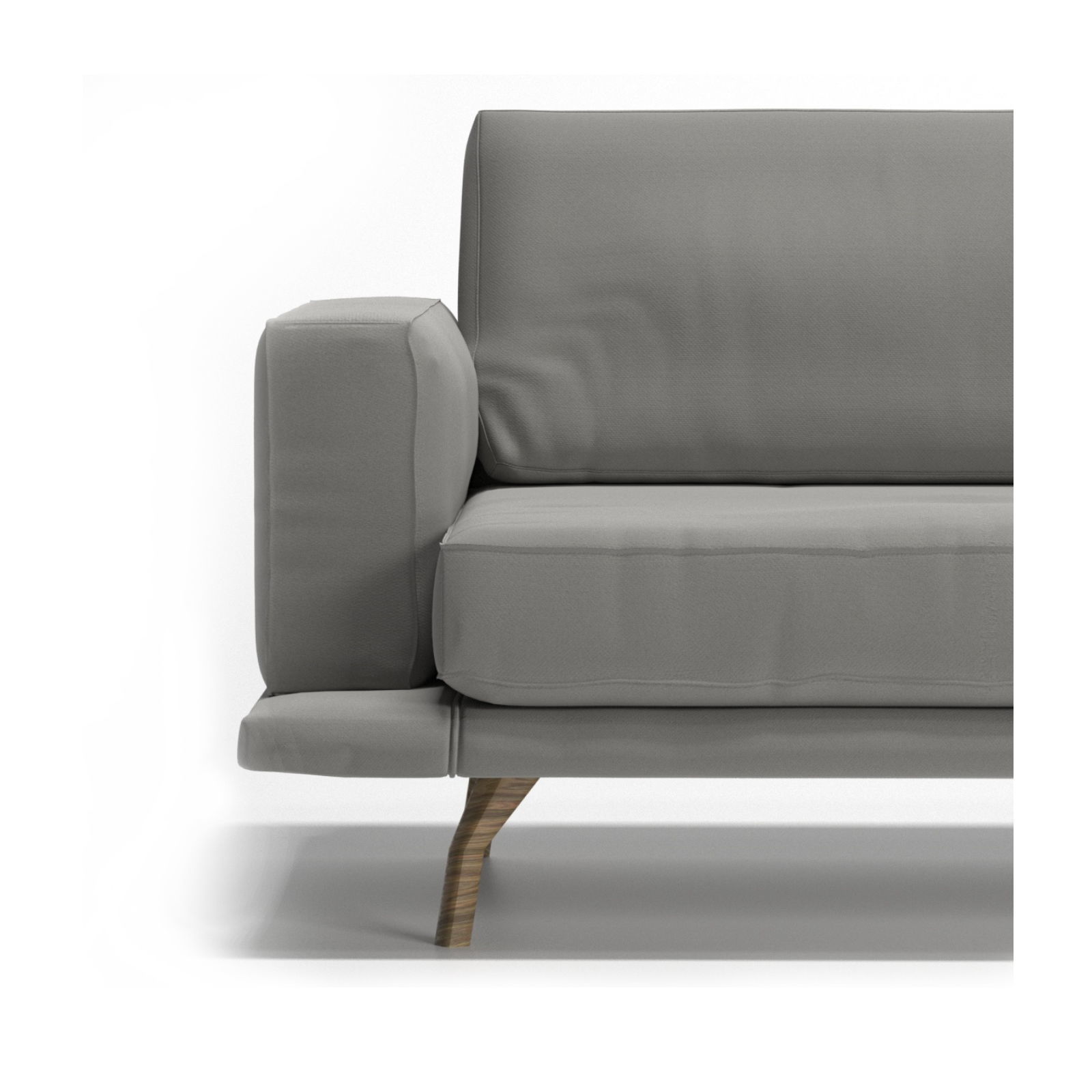 Couch seater sofa leather with wooden legs 3D model_1