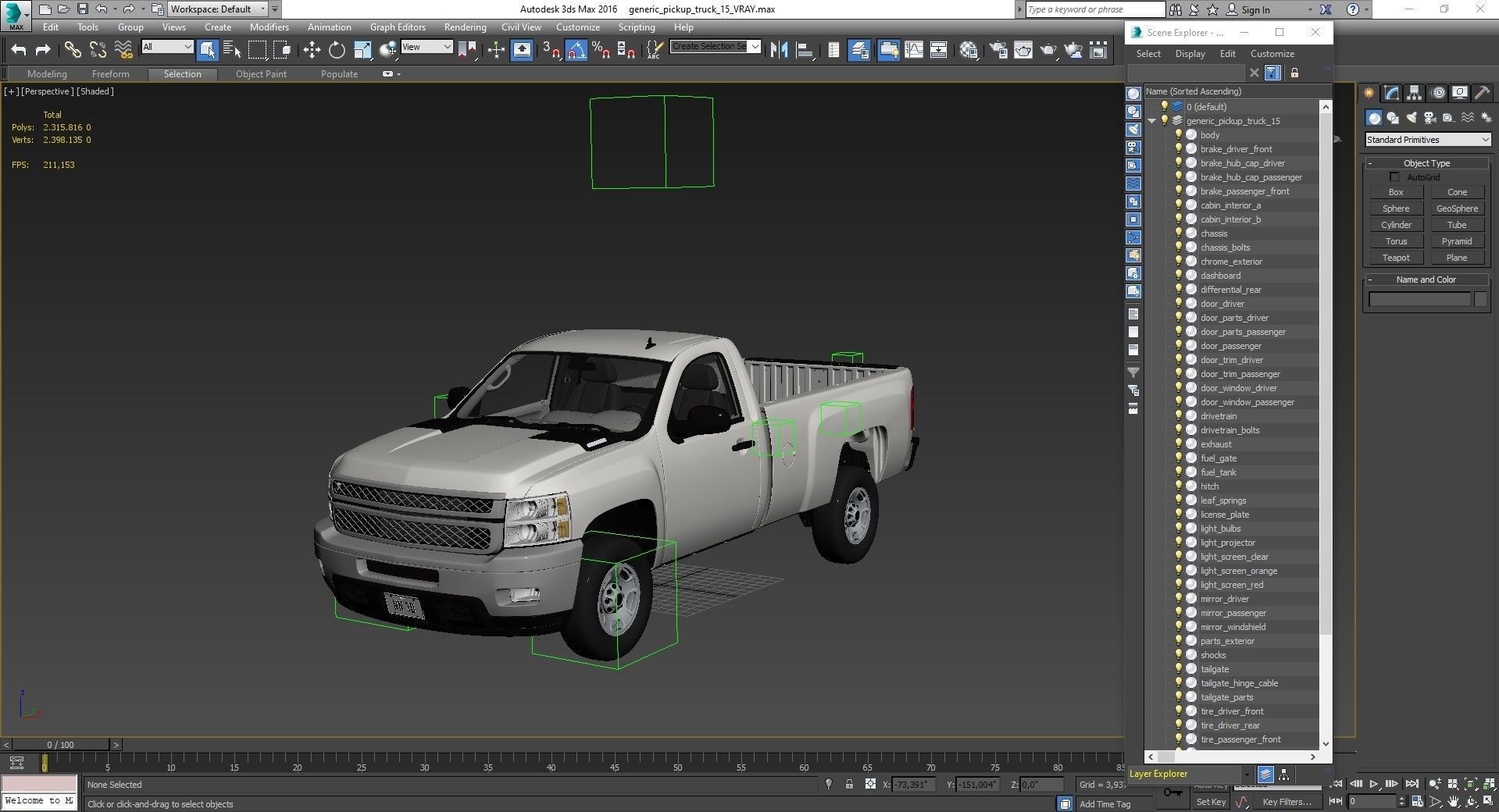 GENERIC HD PICKUP TRUCK 15 3D model_25