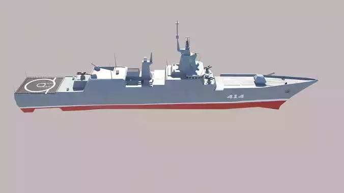 Admiral Gorshkov Class Frigate Ship Low-poly 3D model