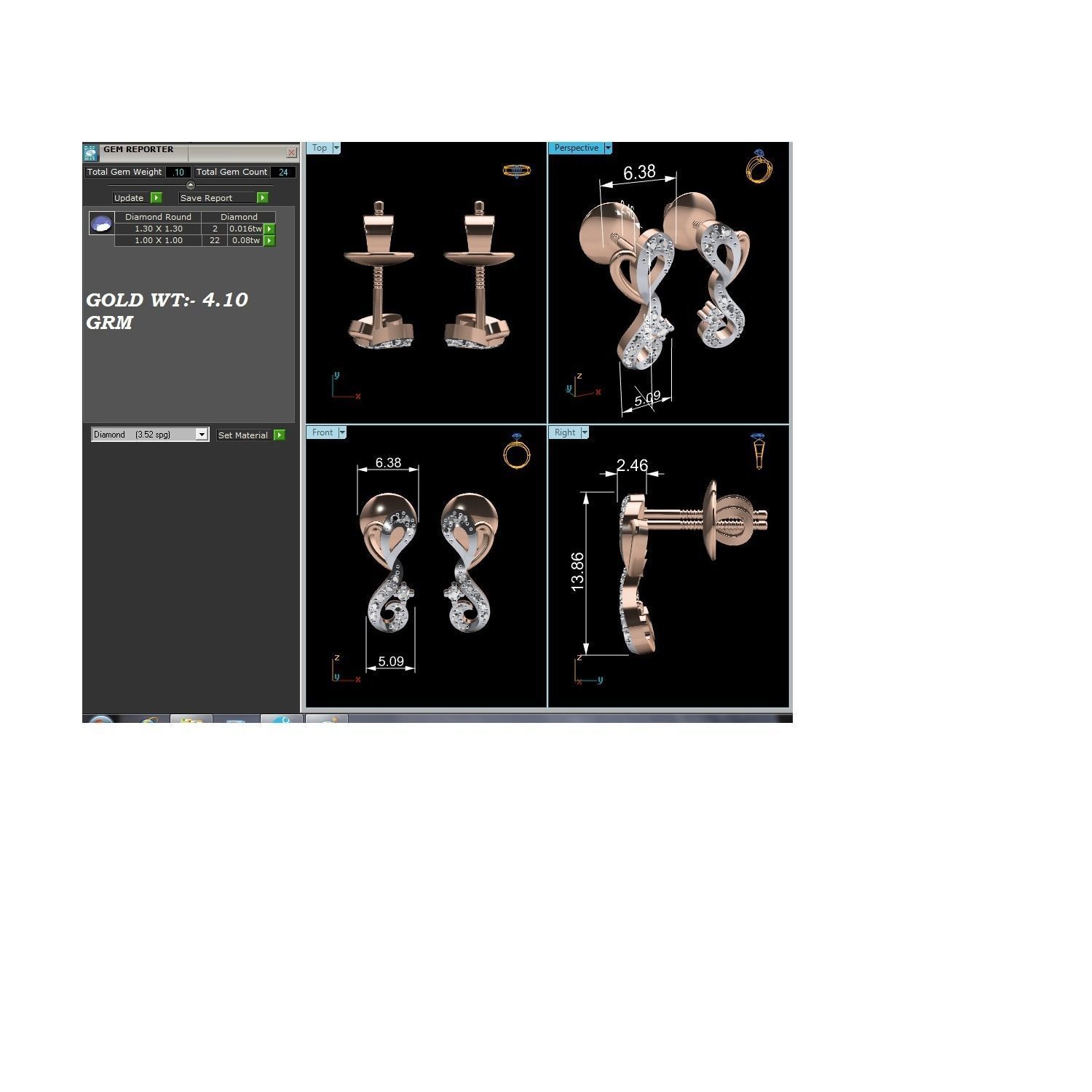 Women earrings 3dm render detail 3D print model 3D print model_2