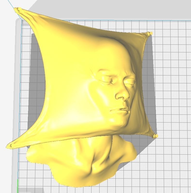 Head behind the drape sculpture 3D print model_4