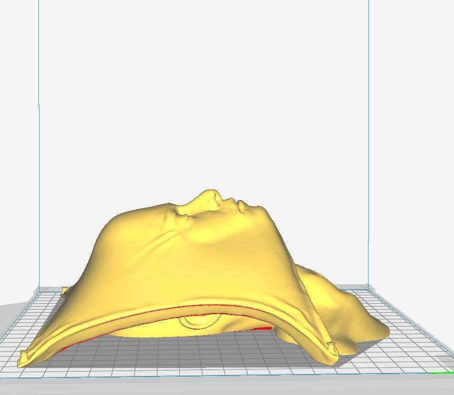 Head behind the drape sculpture 3D print model_2
