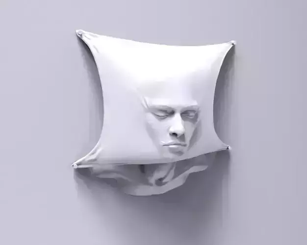 Head behind the drape sculpture 3D print model