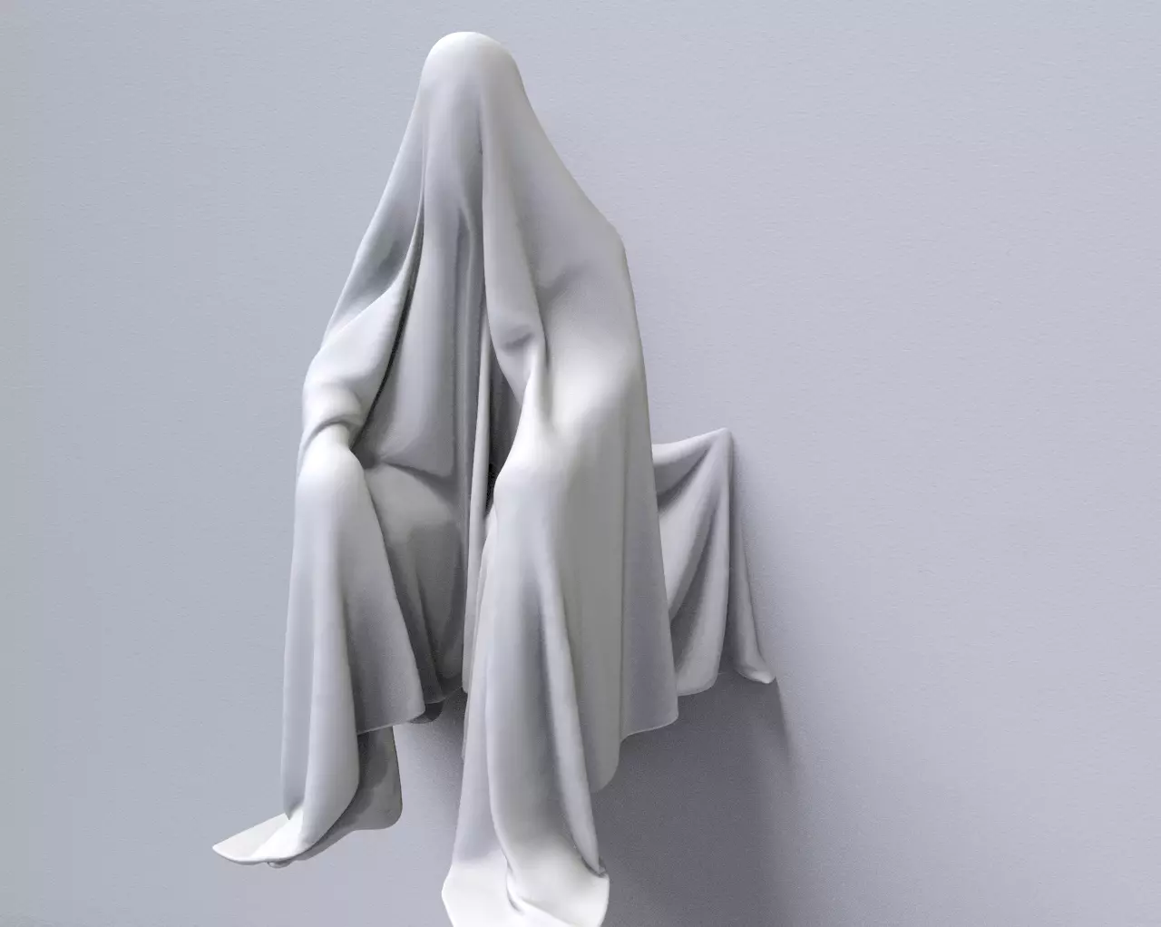 Hollow Man sitting - Art piece 3D print model
