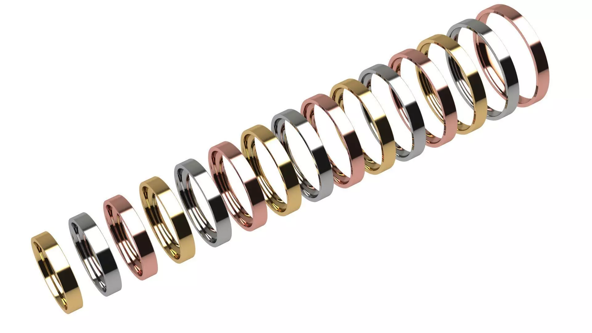 Flat Wedding Band 3 mm wide 3D print model