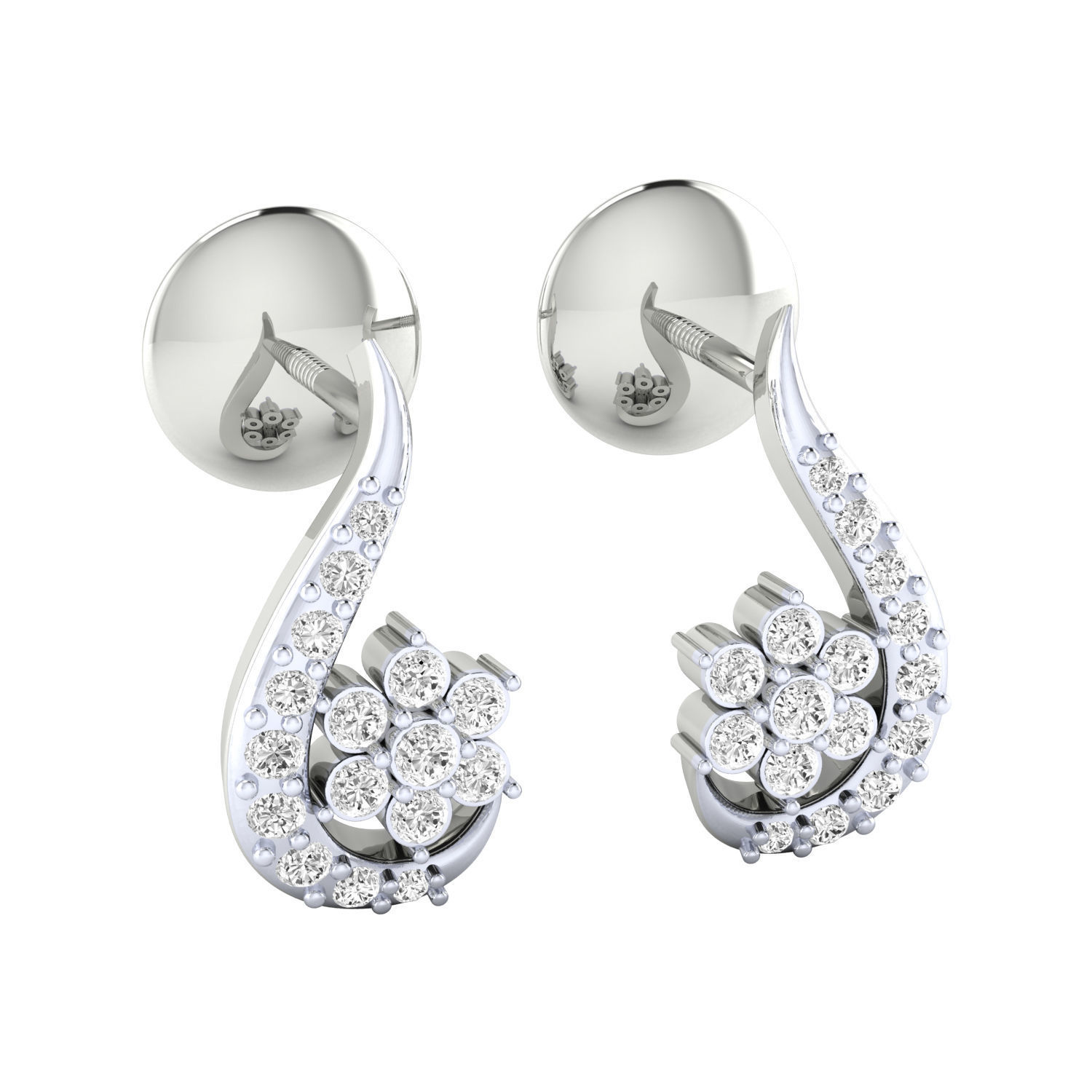 Women earrings 3dm render detail 3D print model 3D print model_9