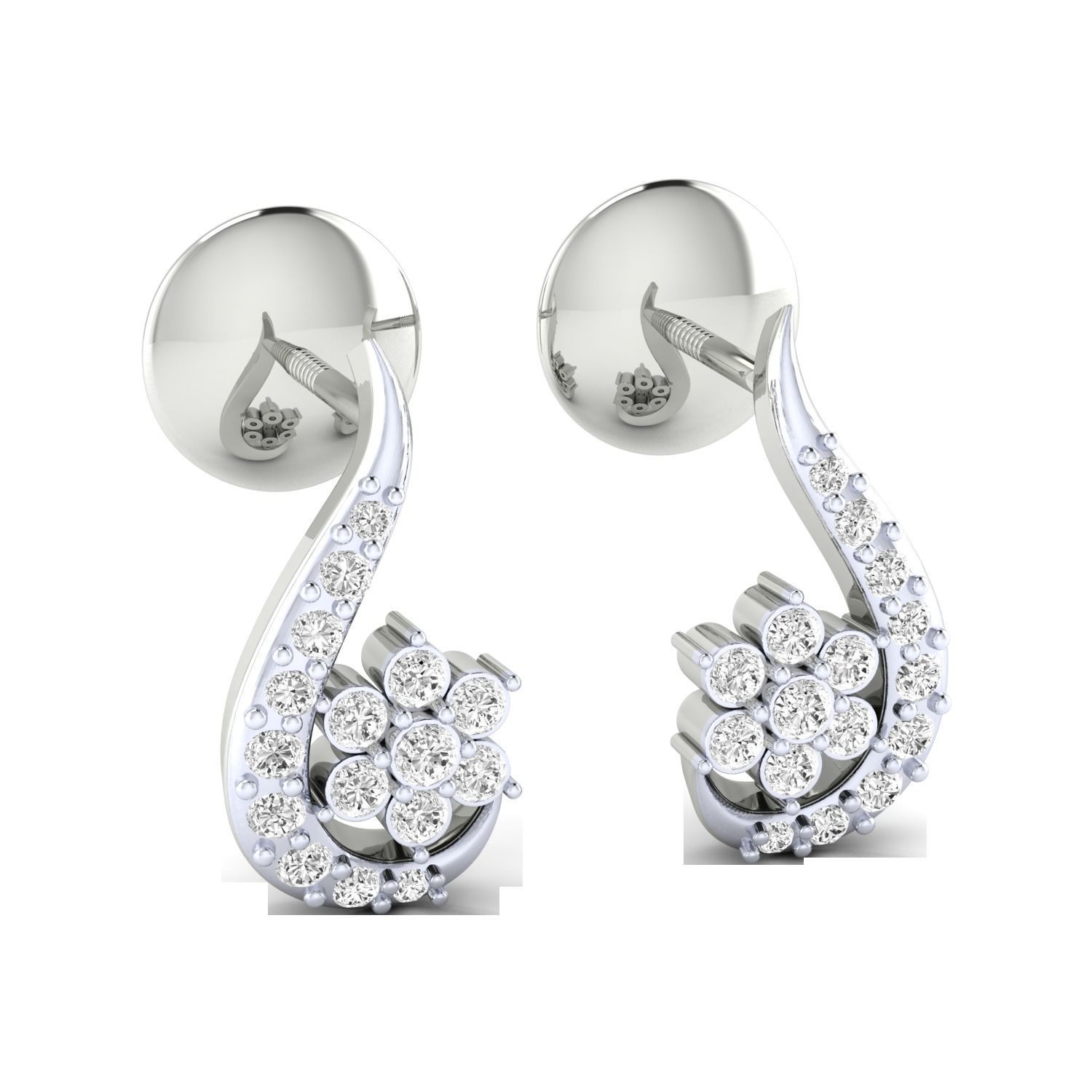 Women earrings 3dm render detail 3D print model 3D print model_10