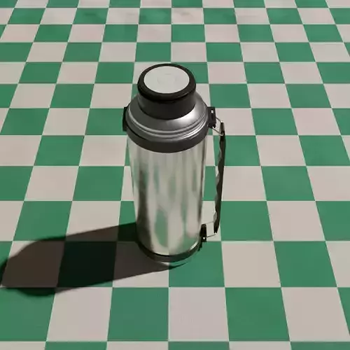 Textured metal and plastic thermos