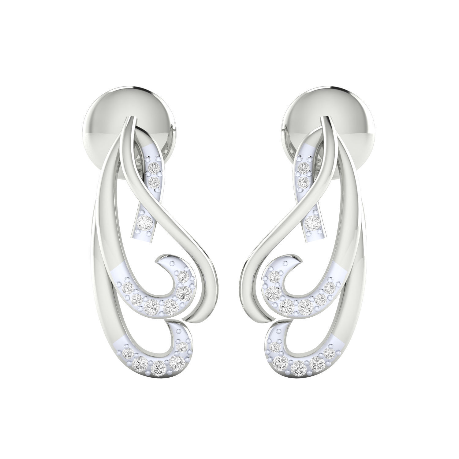 Women earrings 3dm render detail 3D print model 3D print model_13